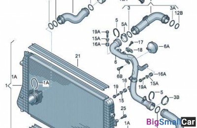 Патрубок напорный VAG 3C0145832J Левый нижний - купить Новопокровской