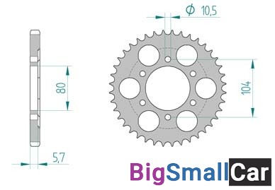 Звезда ведомая AFAM 17610-40 аллюминий (JTR1489.40) - купить Новопокровской