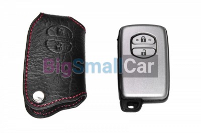 Чехол Для Ключа Toyota (Брелок), Кожаный, Цвет Нити Красный bgt320 - купить Новопокровской