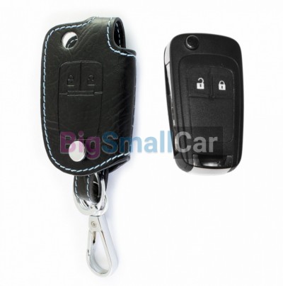 Чехол Для Ключа Opel (Брелок), Кожаный, Цвет Нити Голубой bgt347 - купить Новопокровской