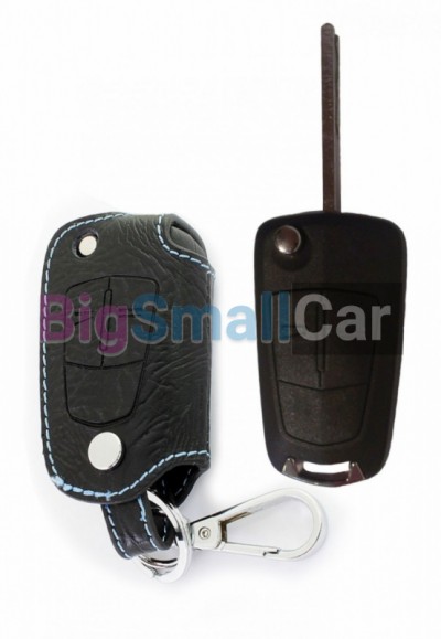 Чехол Для Ключа Opel (Брелок), Кожаный, Цвет Нити Голубой bgt353 - купить Новопокровской