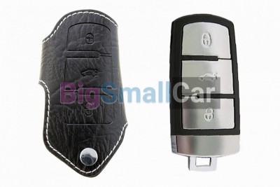 Чехол Для Ключа Volkswagen (Брелок), Кожаный, Цвет Нити Белый bgt362 - купить Новопокровской