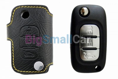 Чехол Для Ключа Renault (Брелок), Кожаный, Цвет Нити Желтый bgt370 - купить Новопокровской