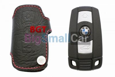 Чехол Для Ключа Bmw (Брелок), Кожаный, Цвет Нити Красный bgt401 - купить Новопокровской