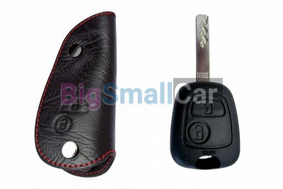 Чехол Для Ключа Citroen (Брелок), Кожаный, Цвет Нити Красный bgt417 - купить Новопокровской