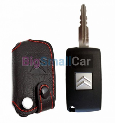 Чехол Для Ключа Citroen (Брелок), Кожаный, Цвет Нити Красный bgt418 - купить Новопокровской